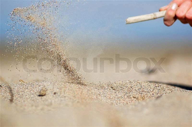 Flying sand, stock photo