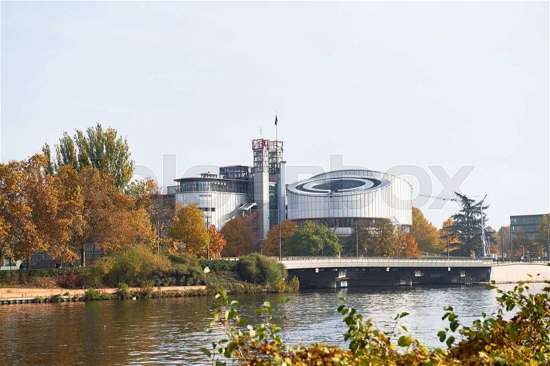 European Court of Human Rights building in Strasbourg, France. ECHR is a international court established by the European Convention on Human Rights, stock photo