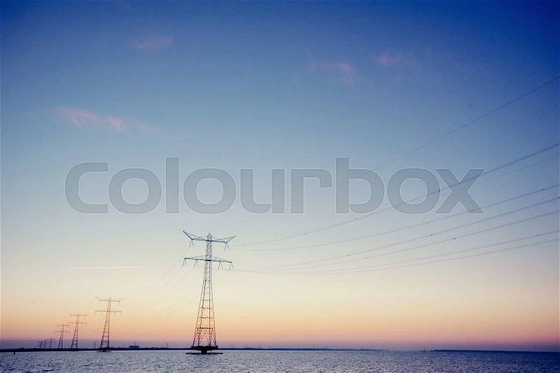 Power lines, stock photo