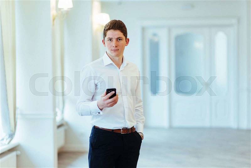 The guy with the phone, stock photo