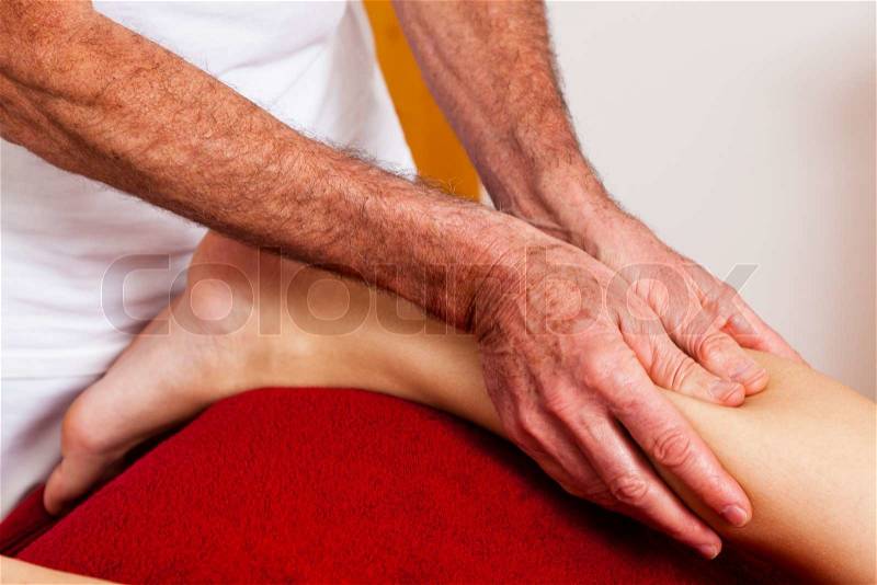 Relaxation, peace and well-being through massage. Lymphatic drainage, stock photo