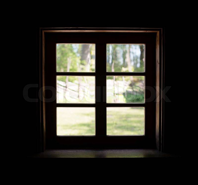 View from window in ancient house, stock photo