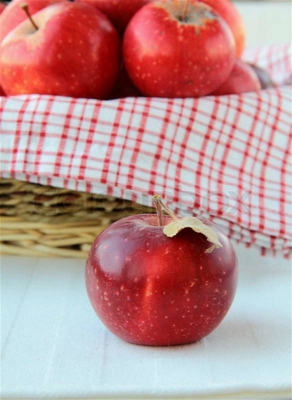 Red ripe organic apples symbol of love and passion, stock photo