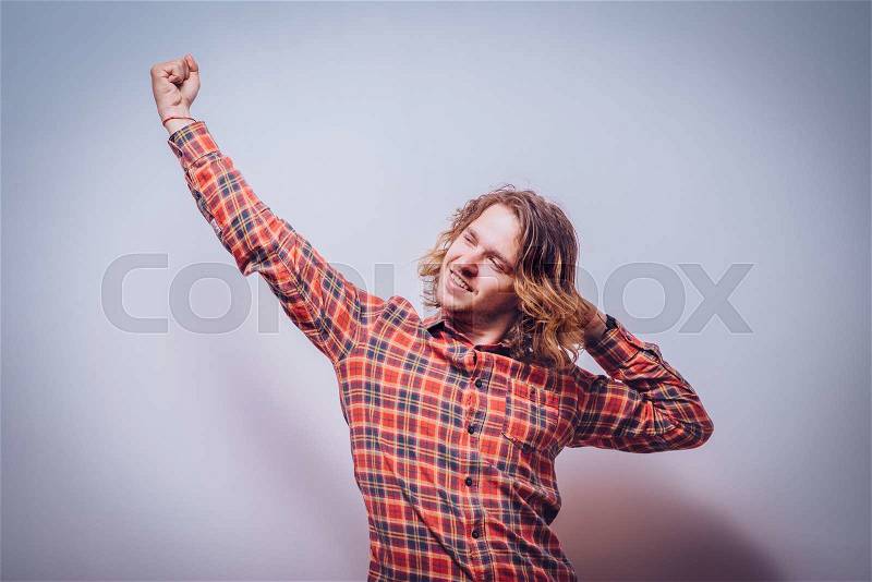Joyful, a very happy man, stock photo