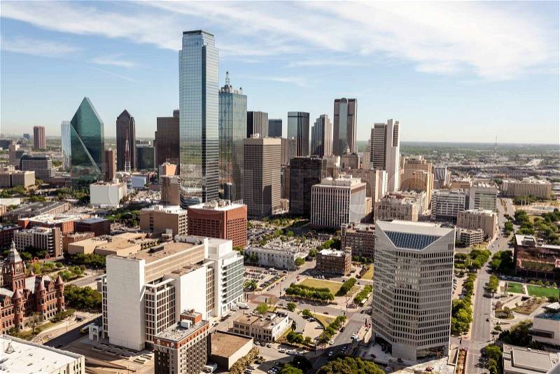 Skyline of Dallas downtown. Texas, United States, stock photo