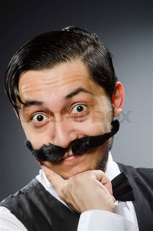 Funny man in vintage concept, stock photo