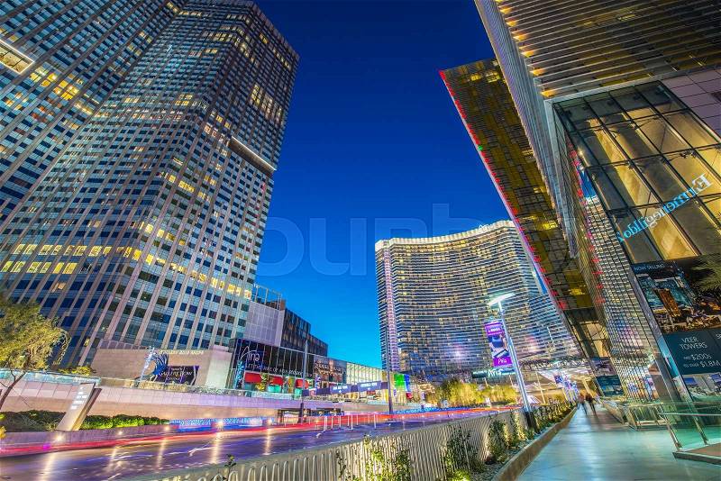 Las Vegas - DECEMBER 12, 2013: Famous Las Vegas Casinos on December 12 in Las Vegas, USA. Las Vegas is gambling capital, stock photo