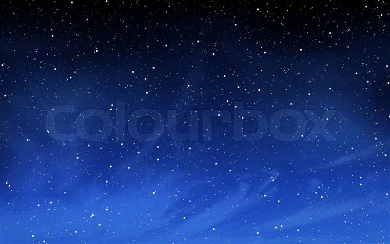 Deep night sky with many stars background, stock photo