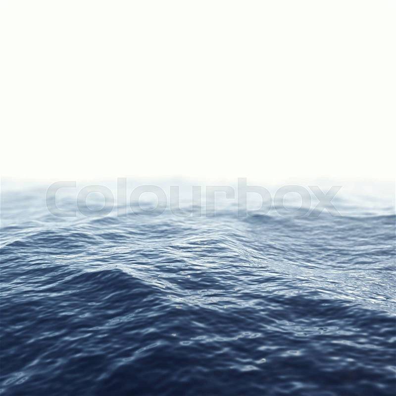 Caribbean sea, ocean with focus effect. 3d illustration, stock photo
