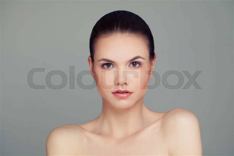 Spa Face. Healthy Woman with Clear Skin. Skincare Concept, stock photo