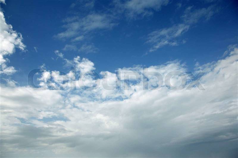Sky with clouds. Natural light and colors, stock photo