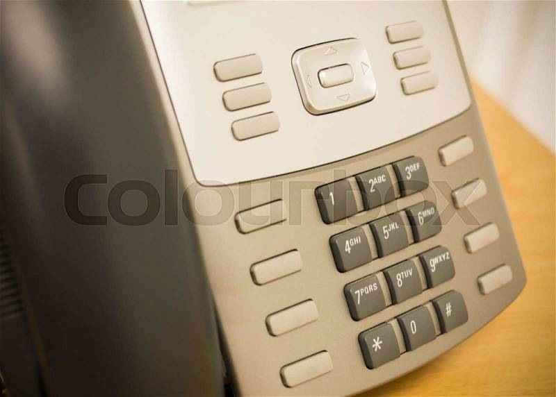 Telephone on table work of room service business office, stock photo