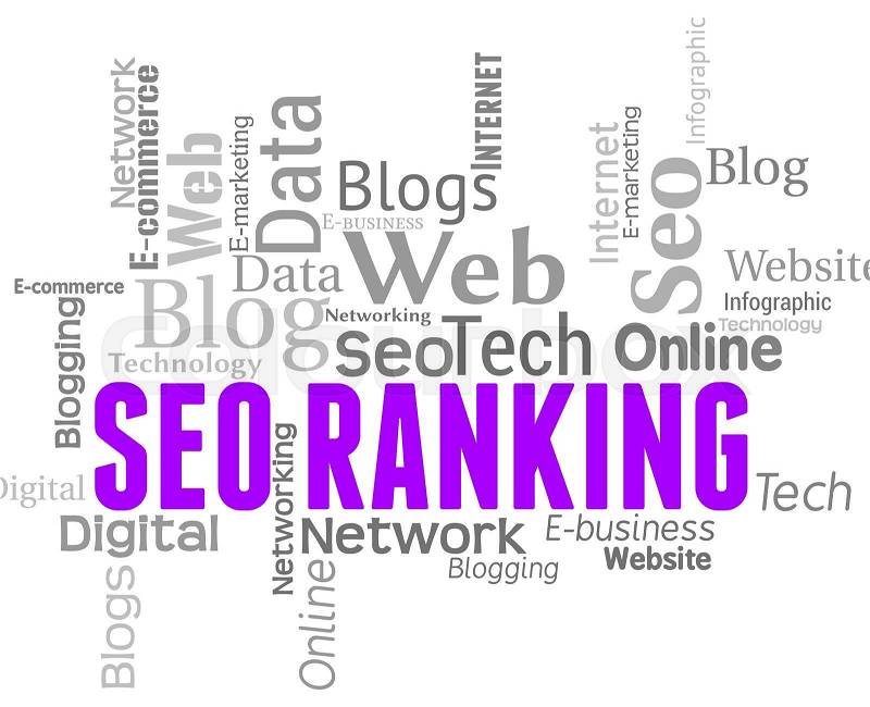 Seo Ranking Indicating Search Engine And Word, stock photo