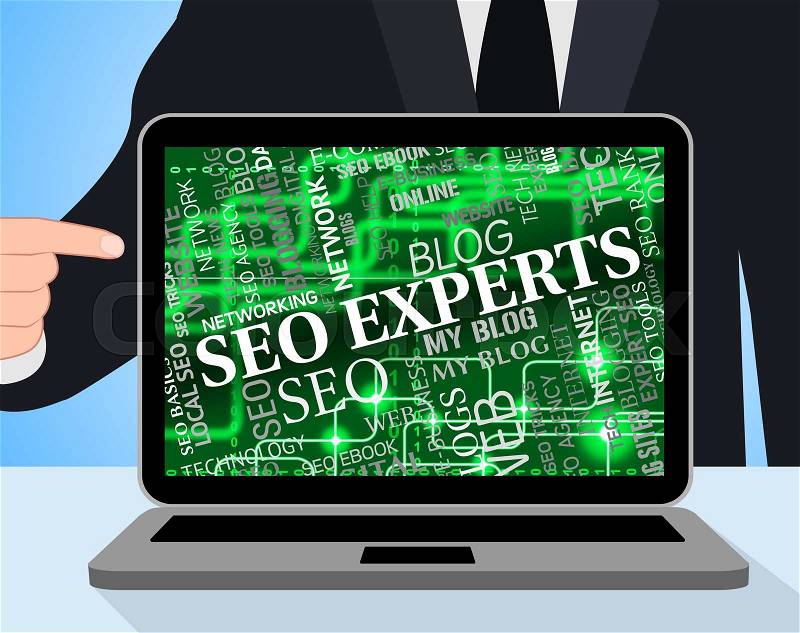Seo Experts Represents Character Website And Skill, stock photo