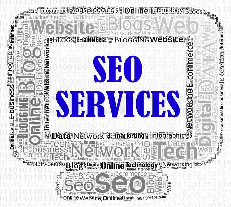 Seo Services Means Search Engines And Assist, stock photo