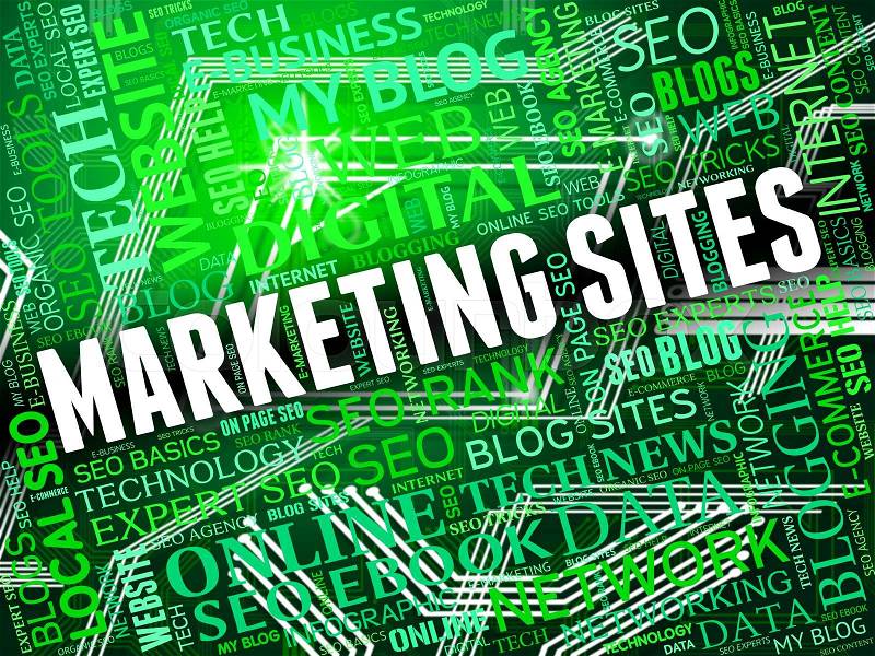 Marketing Sites Shows Search Engine And Ecommerce, stock photo