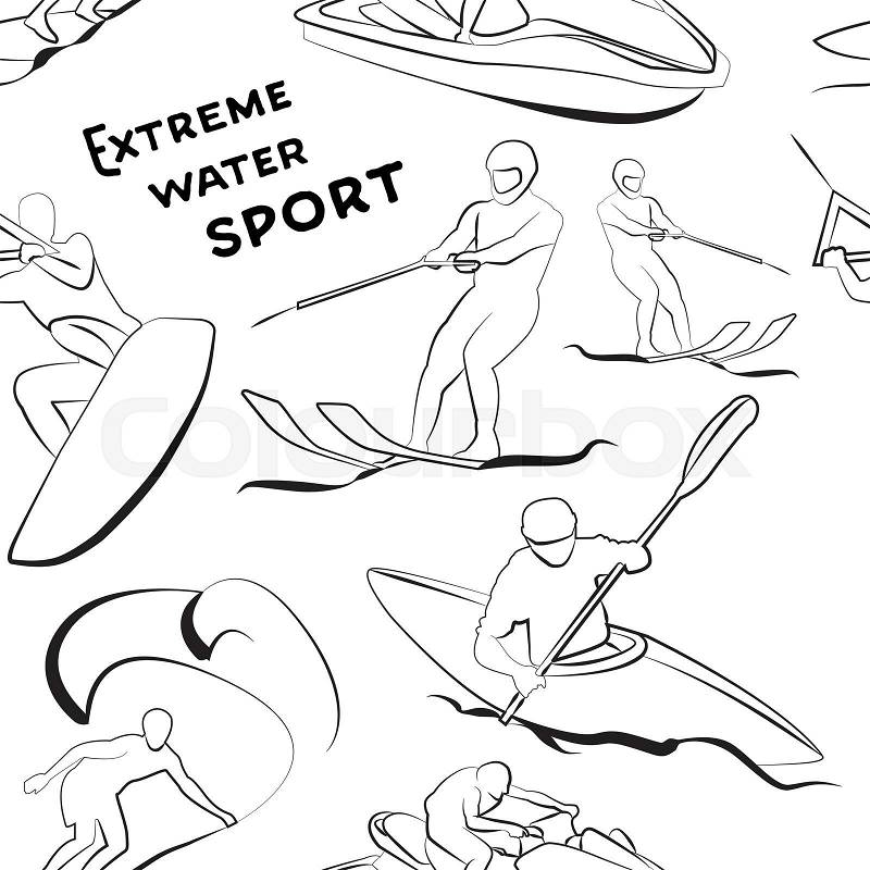 Extreme water sports pattern. Vector illustration, EPS 10, vector