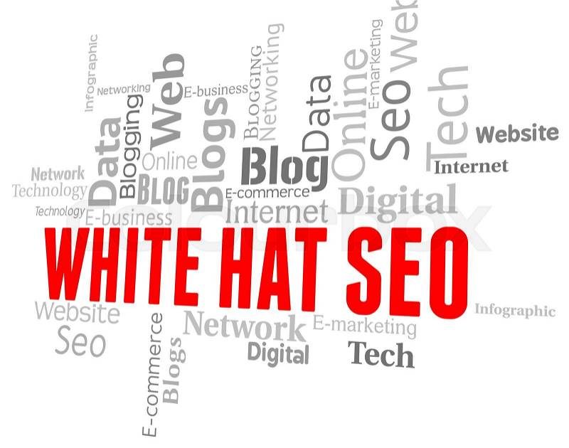 White Hat Seo Represents Search Engine And Internet, stock photo