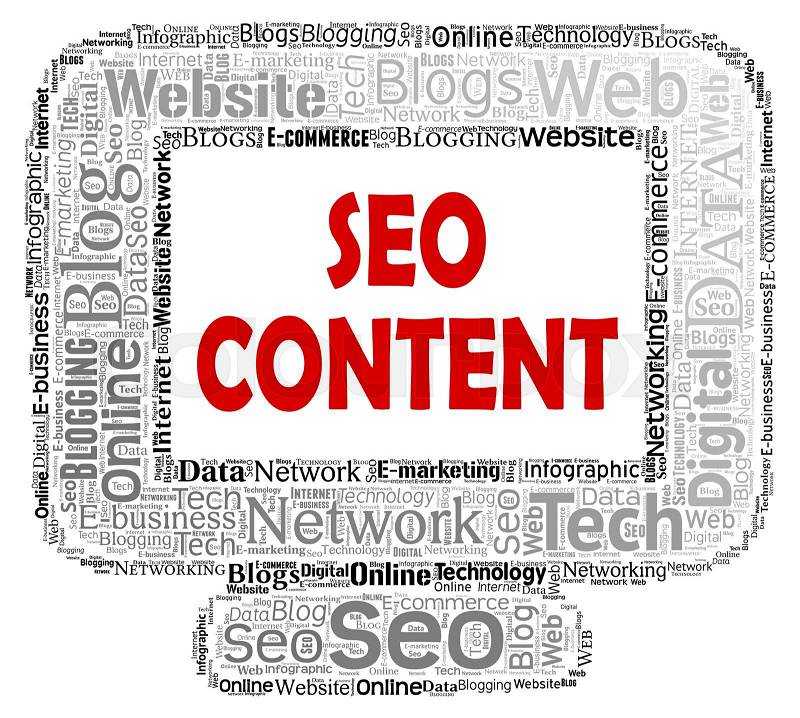 Seo Content Representing Search Engine And Optimize, stock photo