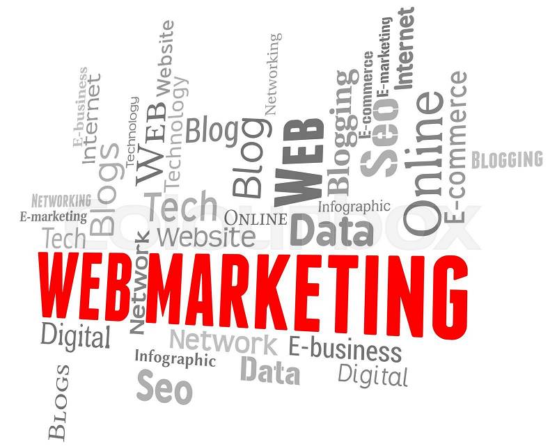 Web Marketing Represents Search Engine And E-Marketing, stock photo