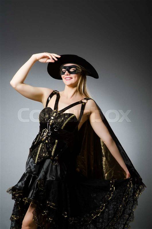 Woman in pirate costume - Halloween concept, stock photo