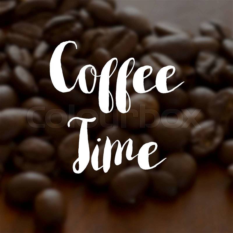 Coffee time concept on a background, stock photo