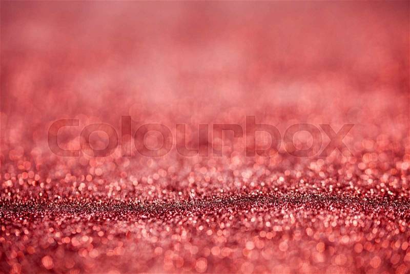 Red glitter surface with red light bokeh - It can be used for background for special occasions promotion campaign or product display, stock photo