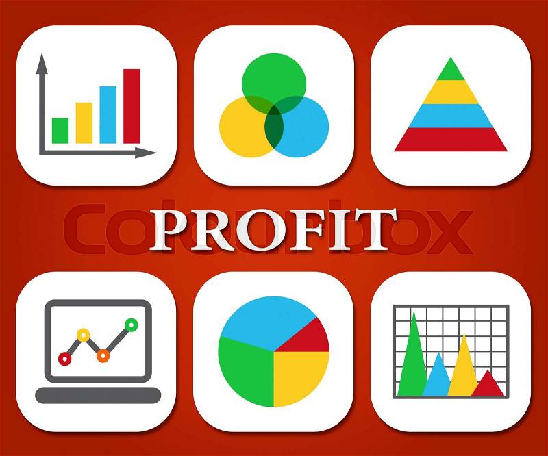 Profit Charts Indicating Business Graph And Lucrative, stock photo