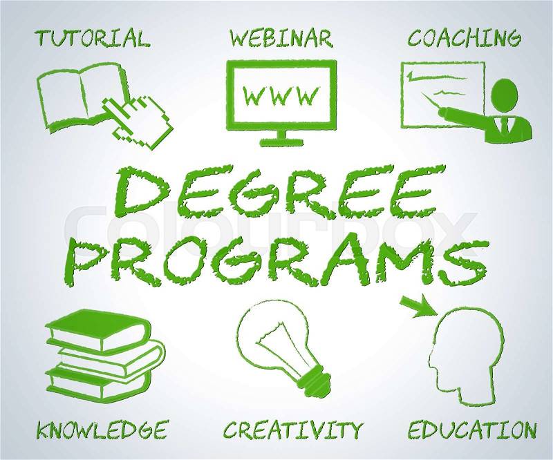 Degree Programs Indicating Web Site And Bachelors, stock photo