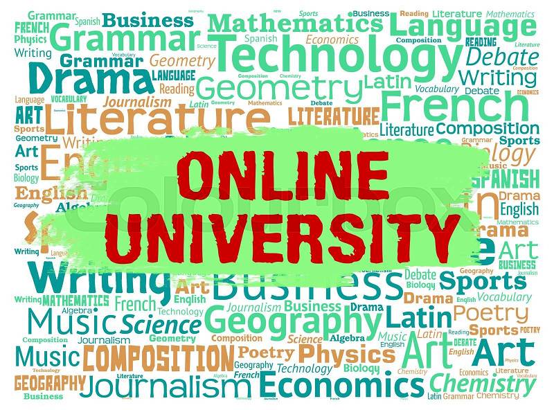 Online University Representing Educational Establishment And Study, stock photo