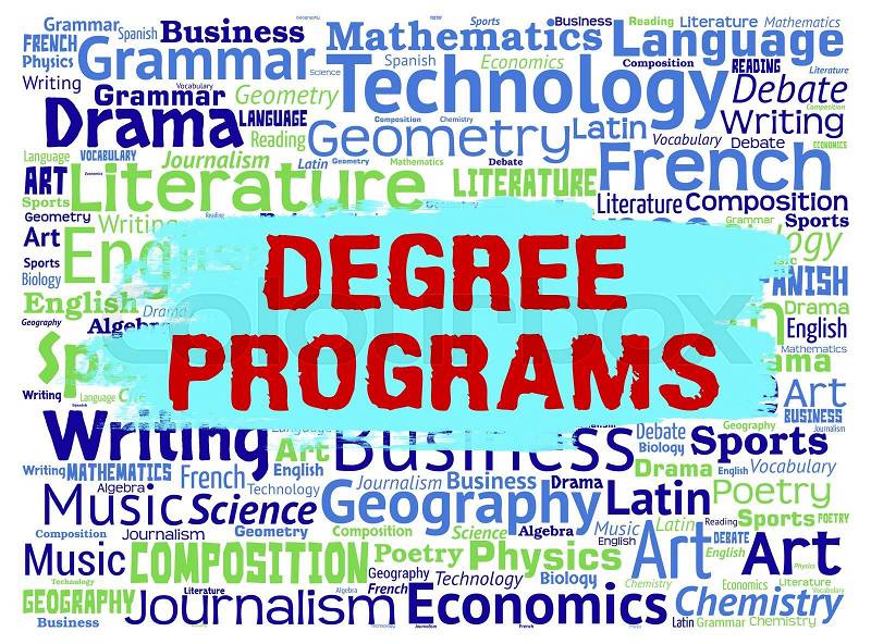 Degree Programs Showing Courses Master\'s And Education, stock photo