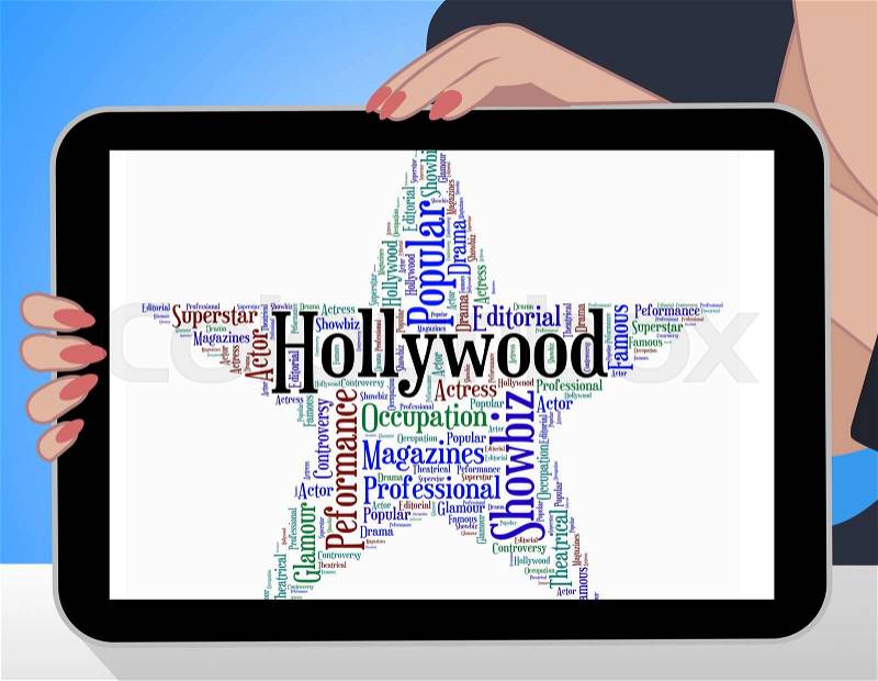 Hollywood Star Indicates Silver Screen And Entertainment, stock photo