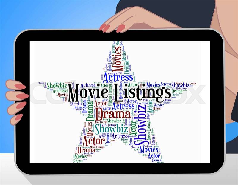 Movie Listings Shows Hollywood Movies And Catalogs, stock photo