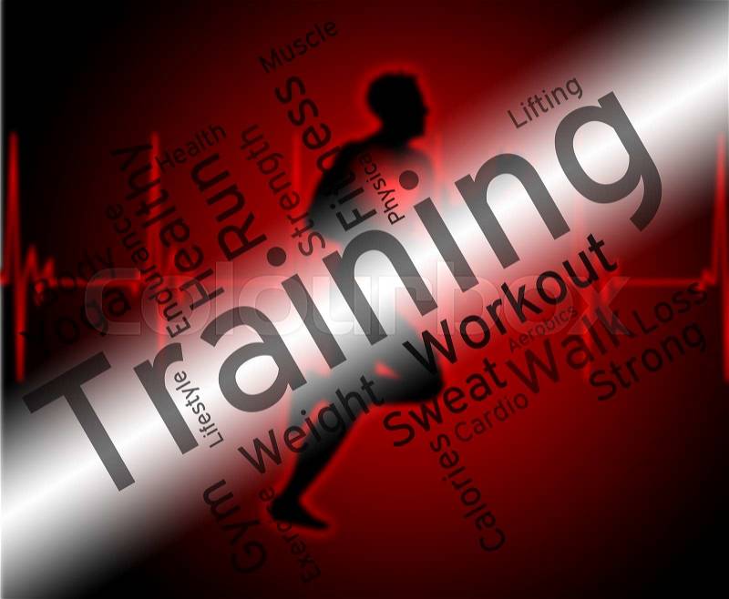 Training Words Representing Working Out And Fit, stock photo