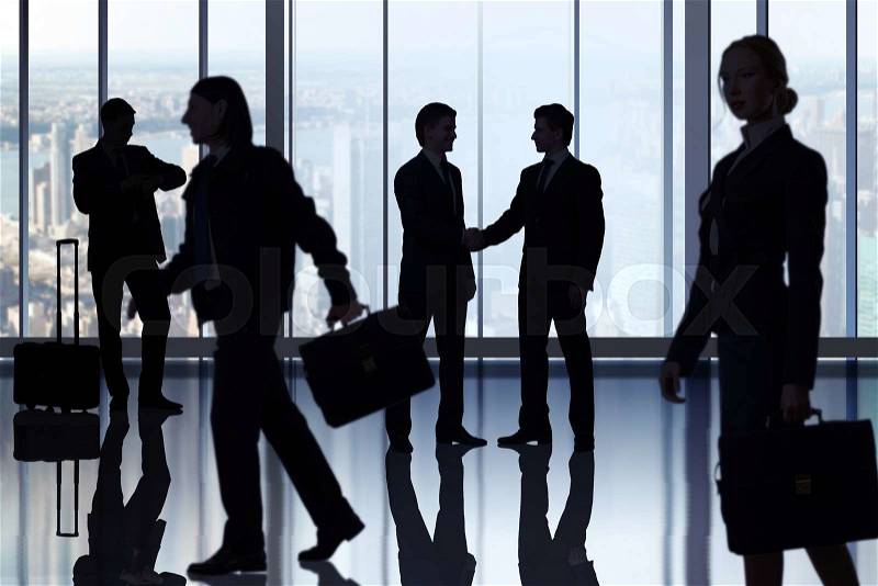 Business people walking in the office center, stock photo