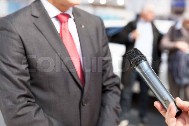 Media interview with businessman or politician