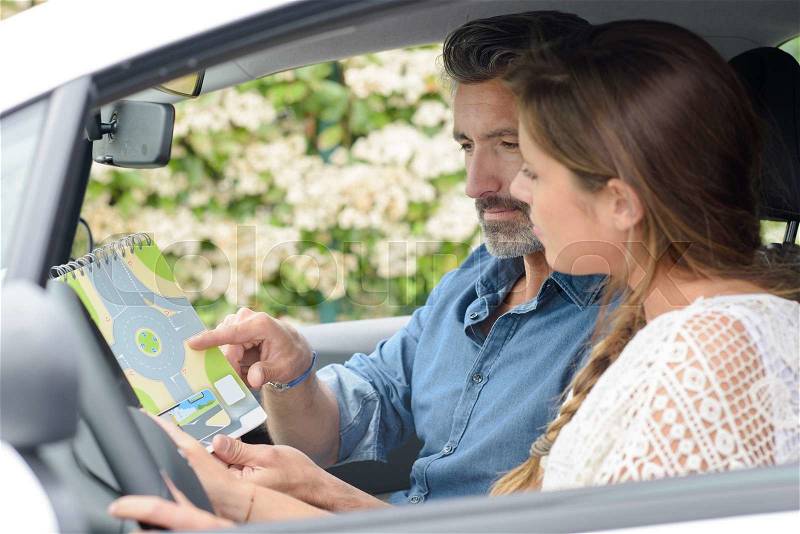 Driving lesson, stock photo