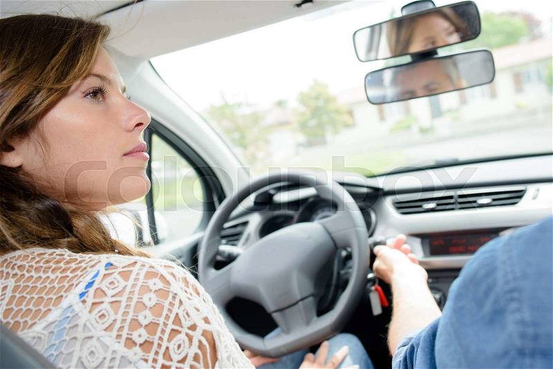 Driving lesson, stock photo
