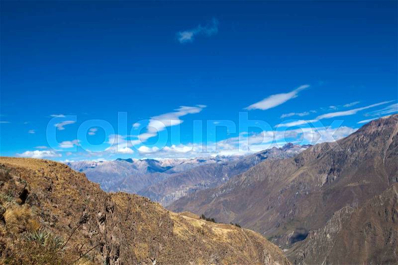 The canyon Colca is the deepest in the world, stock photo