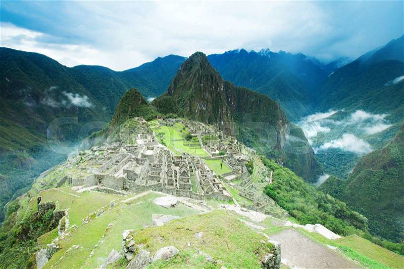 Machu Picchu, a UNESCO World Heritage Site, stock photo