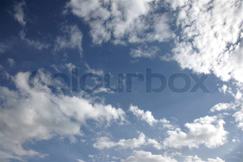 Sky with clouds. Natural light and colors, stock photo