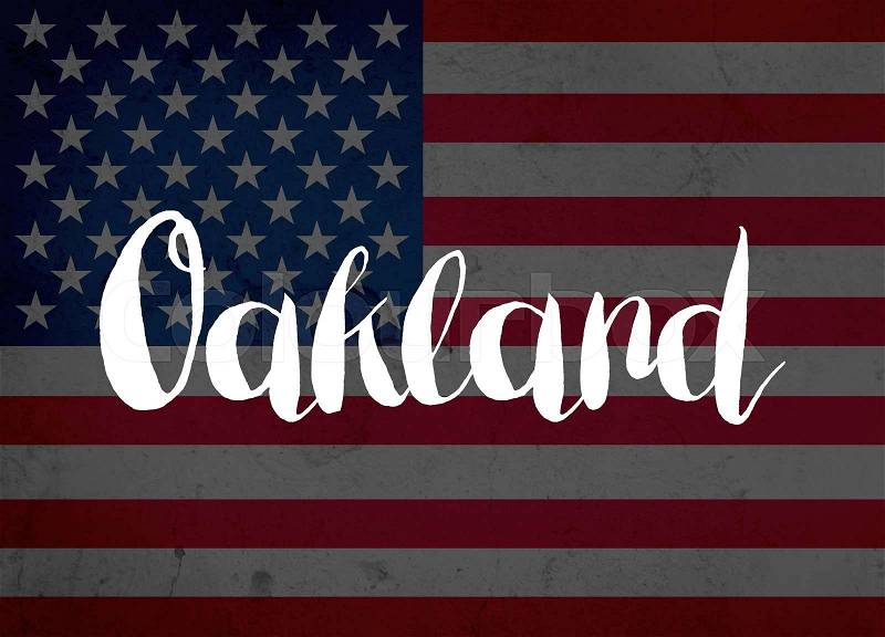 Oakland written with hand-written letters, stock photo