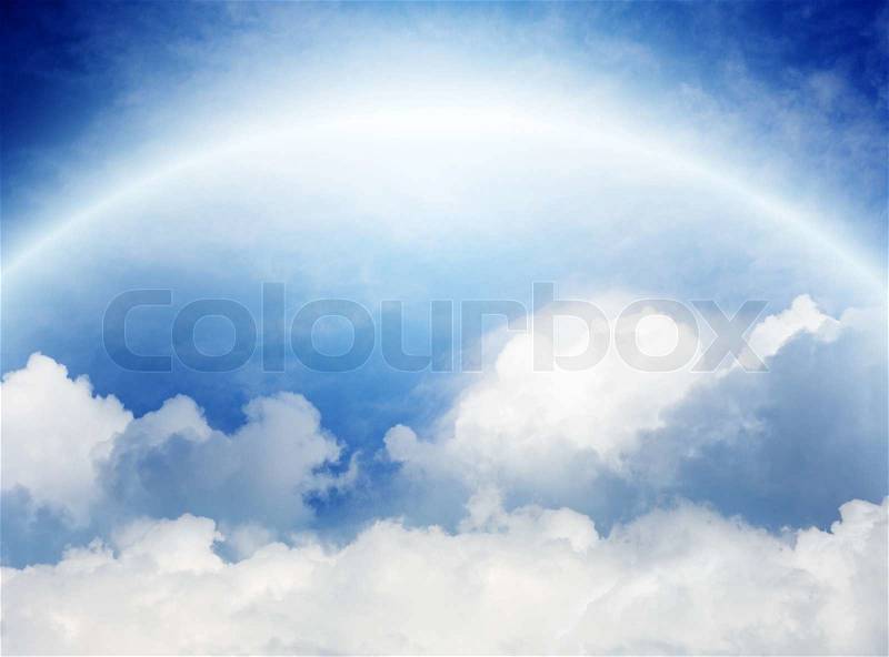 Peaceful sky and clouds, view from heaven, stock photo