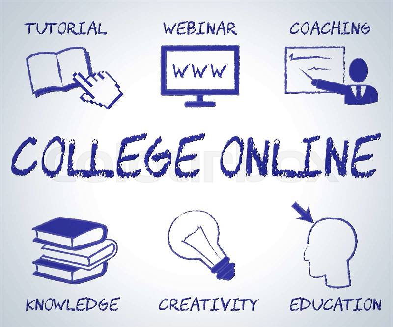 College Online Showing Learn Universities And Internet, stock photo