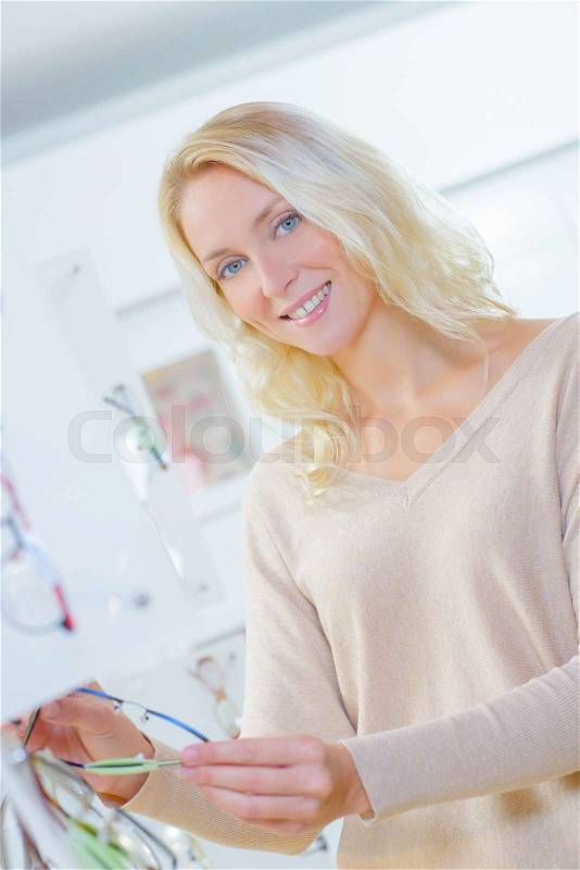 Buying glasses is difficult, stock photo