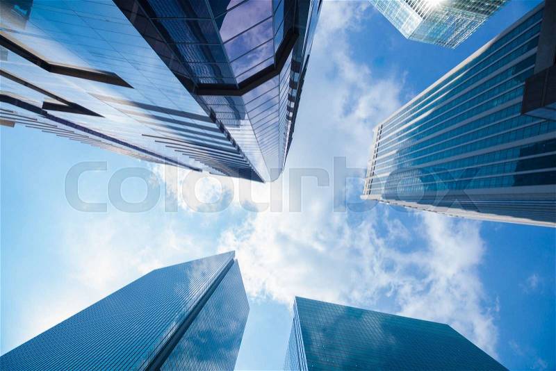 Building skyscrapers business areas. In Singapore Cloudy skies during the day, stock photo