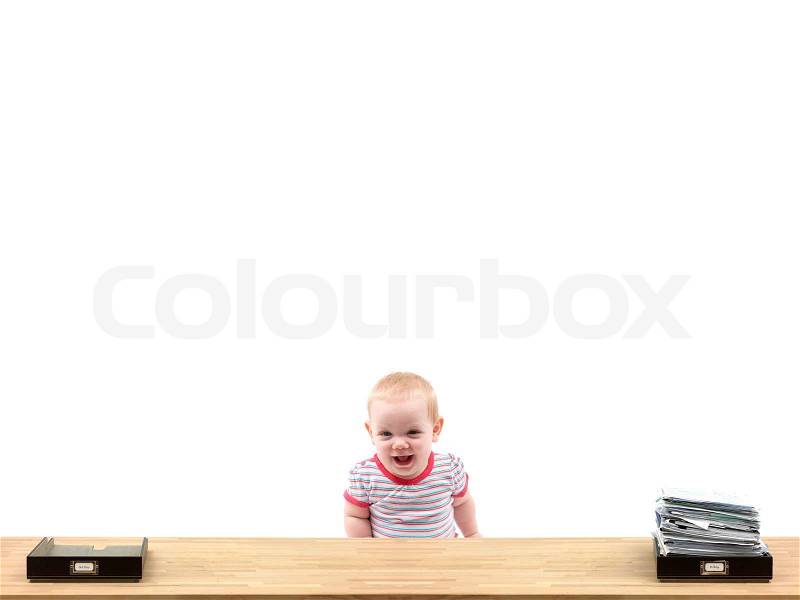 In and out office trays in an office situation, stock photo