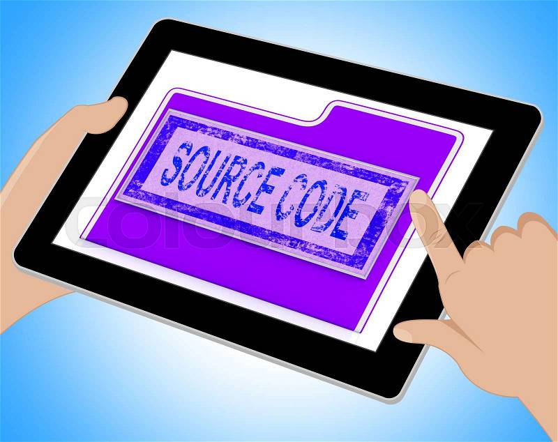 Source Code Indicates Administration Organized And Computer Tablet, stock photo