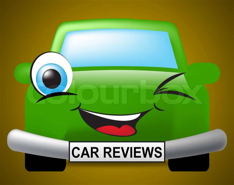 Car Reviews Indicates Assess Vehicles And Transportation, stock photo