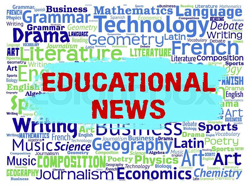 Educational News Indicating Social Media And Information, stock photo
